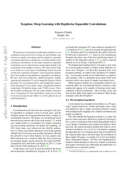 Xception: Deep Learning with Depthwise Separable Convolutions