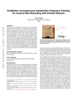 InfraNotes: Inconspicuous Handwritten Trajectory Tracking for Lecture
  Note Recording with Infrared Sensors