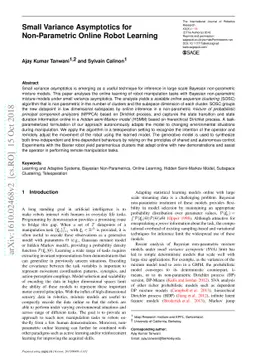 Small Variance Asymptotics for Non-Parametric Online Robot Learning