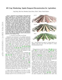 4D Crop Monitoring: Spatio-Temporal Reconstruction for Agriculture