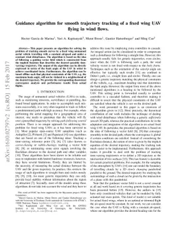 Guidance algorithm for smooth trajectory tracking of a fixed wing UAV
  flying in wind flows