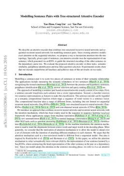 Modelling Sentence Pairs with Tree-structured Attentive Encoder