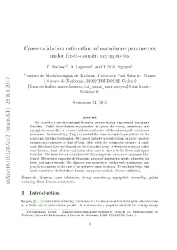 Cross-validation estimation of covariance parameters under fixed-domain
  asymptotics