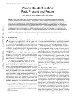 Person Re-identification: Past, Present and Future