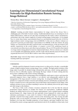 Learning Low Dimensional Convolutional Neural Networks for
  High-Resolution Remote Sensing Image Retrieval