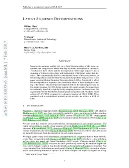 Latent Sequence Decompositions