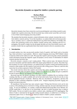 Keystroke dynamics as signal for shallow syntactic parsing