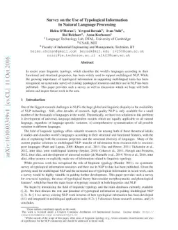 Survey on the Use of Typological Information in Natural Language
  Processing
