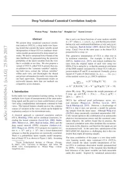 Deep Variational Canonical Correlation Analysis