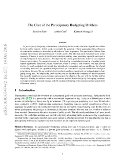 The Core of the Participatory Budgeting Problem