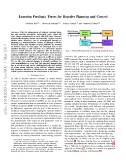 Learning Feedback Terms for Reactive Planning and Control