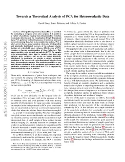 Towards a Theoretical Analysis of PCA for Heteroscedastic Data