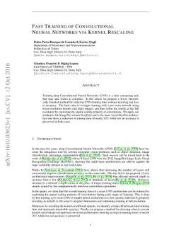 Fast Training of Convolutional Neural Networks via Kernel Rescaling