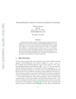 Generalization bound for kernel similarity learning
