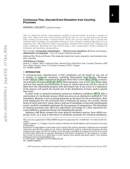 Continuous-Time, Discrete-Event Simulation from Counting Processes