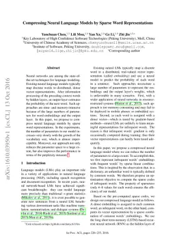 Compressing Neural Language Models by Sparse Word Representations