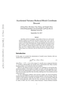 Accelerated Variance Reduced Block Coordinate Descent
