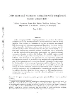 Joint mean and covariance estimation with unreplicated matrix-variate
  data