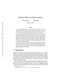 Identity Matters in Deep Learning