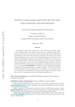 Predictive, finite-sample model choice for time series under
  stationarity and non-stationarity