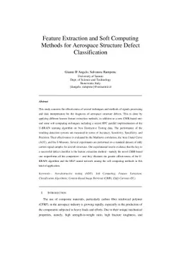 Feature Extraction and Soft Computing Methods for Aerospace Structure
  Defect Classification