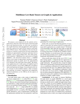 Multilinear Low-Rank Tensors on Graphs & Applications