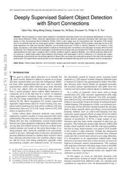Deeply supervised salient object detection with short connections
