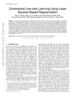 Constrained Low-Rank Learning Using Least Squares-Based Regularization