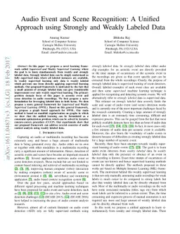 Audio Event and Scene Recognition: A Unified Approach using Strongly and
  Weakly Labeled Data