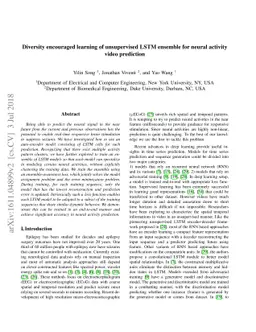 Diversity encouraged learning of unsupervised LSTM ensemble for neural
  activity video prediction