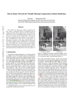 One-to-Many Network for Visually Pleasing Compression Artifacts
  Reduction