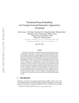 Variational Deep Embedding: An Unsupervised and Generative Approach to
  Clustering