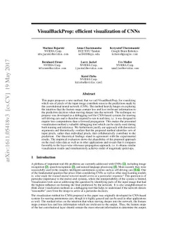 VisualBackProp: efficient visualization of CNNs