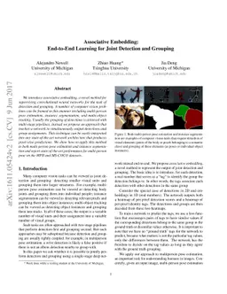 Associative Embedding: End-to-End Learning for Joint Detection and
  Grouping