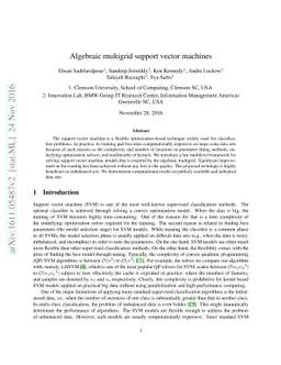 Algebraic multigrid support vector machines