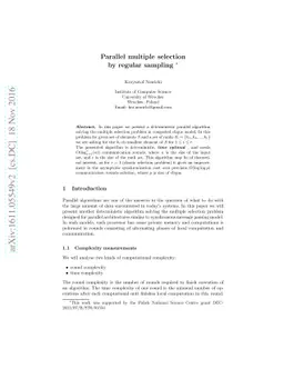 Parallel multiple selection by regular sampling