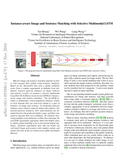 Instance-aware Image and Sentence Matching with Selective Multimodal
  LSTM