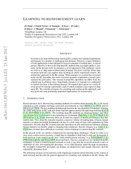 Learning to reinforcement learn