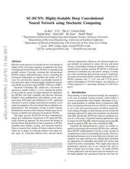 SC-DCNN: Highly-Scalable Deep Convolutional Neural Network using
  Stochastic Computing