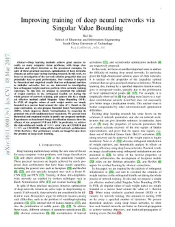 Improving training of deep neural networks via Singular Value Bounding