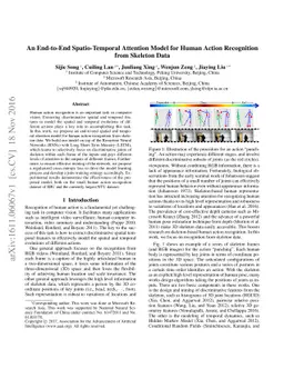 An End-to-End Spatio-Temporal Attention Model for Human Action
  Recognition from Skeleton Data