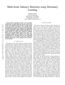 Multi-Scale Saliency Detection using Dictionary Learning