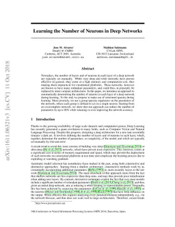 Learning the Number of Neurons in Deep Networks