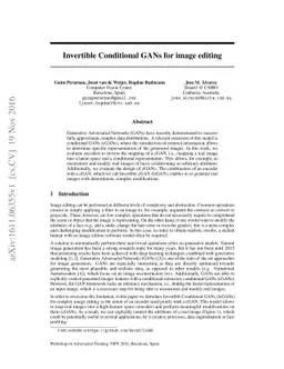 Invertible Conditional GANs for image editing