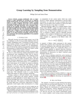 Grasp Learning by Sampling from Demonstration