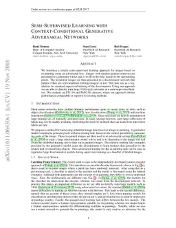 Semi-Supervised Learning with Context-Conditional Generative Adversarial
  Networks