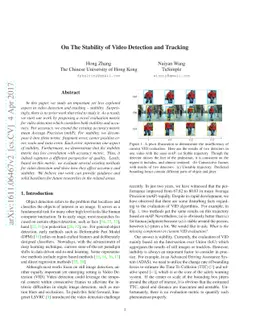 On The Stability of Video Detection and Tracking