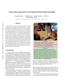 A Hierarchical Approach for Generating Descriptive Image Paragraphs