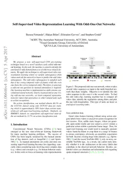 Self-Supervised Video Representation Learning With Odd-One-Out Networks