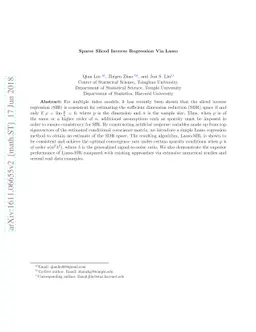 Sparse Sliced Inverse Regression Via Lasso